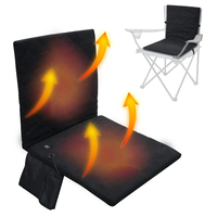 IPRee Foldable Heated Stadium Seat Cushion Portable with Pocket 3 Speed Temperature USB Charging for Outdoor Travel Fish