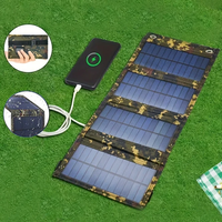 IPRee Foldable Solar Panel Drop-resistant USB Solar Panel Cells for Outdoor Activities Emergency Mobile Phone Power Batt