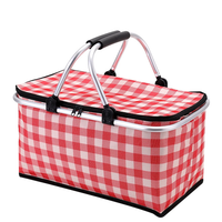 IPRee Folding Basket Picnic Basket Outdoor Handheld Basket Insulation Box Household Supermarket Shopping Storage Basket