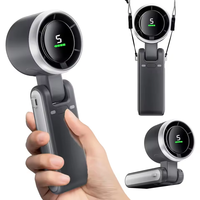 IPRee Handheld Mini Electric Fan Turbo Foldable Portable Neck Hanging Fans 5 Speed Rechargeable Fan Display Screen Angle