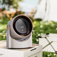 IPRee Mini Cooling Fan Silent Portable Bladeless Fan 100 Level Desktop Fan USB Rechargeable Digital Display High-Speed C