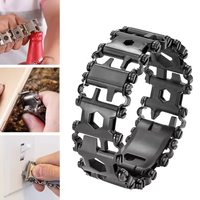 IPRee Multifunctional Bracelet Tool Stainless Steel Outdoor Bracelets 29 in 1 Bolt Screwdriver Bike Wrench Watch Strap T