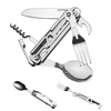 IPRee Outdoor Stainless Steel Multifunctional Camping Folding Knife Fork and Spoon Camping Equipment Panier Osier Campin
