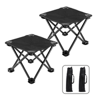 IPRee Portable Camping Folding Chair Footrest Compact Lightweight Travel Foot Rest Stool for Outdoor Park Lawn BBQ with