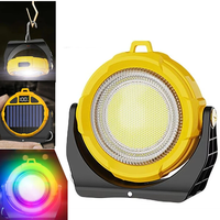 IPRee Portable LED Light USB Rechargeable Work Magnetic Light Solar Camping Light 3 Light Modes 4 Adjustable RGB Modes A