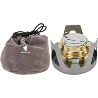 IPRee Portable Mini Alcohol Stove Burner Adjustable Firepower Gasoline Stove Aluminum Alloy Bracket Ultralight Brass Cam