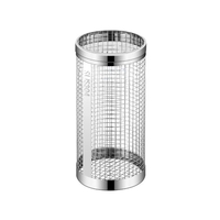 IPRee Round BBQ Basket Stainless Steel Rolling Grilling Basket Wire Mesh Cylinder Grill Basket Portable Outdoor Camping