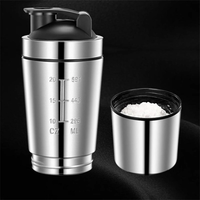 IPRee Stainless Steel Protein Shaker Double Layer Cup Portable Fitness Sports Mug Nutrition Shakers Cup Water Bottles Wa