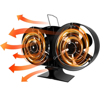 IPRee Stove Fan 10-Blades Heat Powered Double Headed Fireplace Fan Thermodynamic Fan For Autumn Winter Indoor Wood Burne