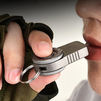 IPRee Titanium Alloy Outdoor Camping Rescue Whistle Dual Hole Camping Portable Keychain Multifunctional Decompression ED