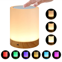 IPRee Touch Lamp LED Night Light for Bedrooms Living Room Portable Table Bedside Lamps Rechargeable Warm White RGB Light
