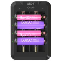 ISDT C4 Air 4A 6 Slots USB Type-C Input Smart Charger with APP Connection for AA AAA Li-ion Rechargeable Battery