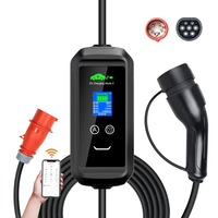 ISIGMA 11KW 16A Type 2 APP WIFI EV Charger Portable Charging Box Electric Car Charger CEE RED Plug 5M Cable