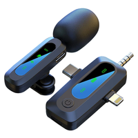 J3 3 in 1 Wireless Lavalier Microphone with DSP Noise Reduction Hi-Res Audio Low Latency Type-C/iP/3.5mm Audio Interface