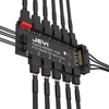 JEYI ARGB PWM 5 Way Fan Hub Addressable 12V 4Pin PWM & 5V 3Pin ARGB 2 In 1 Hub RGB Fan RGB Strip Splitter