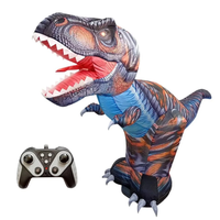 JF03 Inflatable Remote Control Dinosaur Santa Claus Model with 3D Light Effects Simulation Sound Children Toys Christmas