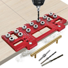 JIGHOLE 5mm 1/4 Inch Aluminum Alloy Cabinet Hardware Jig Pocket Hole Jig Drill Guide Shelf Pin Punch Locator for Straigh