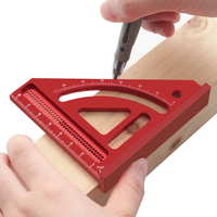 JIGHOLE Multi-Angle Measuring Ruler Protractor Height Gauge Square Ruler Aluminum Alloy Triangle Shape with Laser Engrav