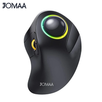 JOMAA RGB Backlit Wireless Trackball Mouse Wireless 2.4G Rechargeable Ergonomic Rollerball Gaming Mouse for PC Laptop Ga