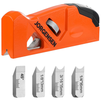 JORGENSEN Chamfer Plane Edge Corner Plane 4 Cutter Heads Woodworking Tool with Adjustable Depth 9CrWMn Blade with Storag