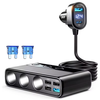 JOYROOM JR-CL06 154W 9-Port USB PD Car Charger Adapter 5USB-A+Type-C+3 CigaretteLighter PD QC3.0 Fast Charging LED Displ