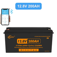 JSDSOLAR 12V 200Ah LiFePo4 Battery Pack With Bluetooth 8000+ Cycles Rechargeable Lithium Iron Phosphate Batteries For Bo