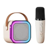 K12 Mini bluetooth Speaker Karaoke Speaker with Microphone Deep Bass 4-core DSP Noise Cancelling RGB Lighting Support US