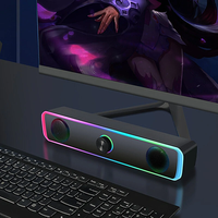 K2835 Computer Speaker Wired bluetooth Soundbar Dual 52mm Speaker 4D Stereo 360° Surround Sound RGB Light Knob-type Desk