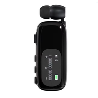 K75 Lavalier Headset bluetooth Earphone Intelligent Call Noise Cancelling 20H Playback LCD Digital Display Clips-on Wire