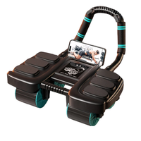 KALOAD 4 Wheel Smart Abdominal Exerciser with Phone Holder 6 Elbow Support Intelligent Brakes Automatic Rebound Antislip