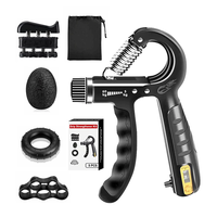 KALOAD 5 Pcs Fitness Set 5-60Kg Electric Counting Hand Grip Wrist Training Increase Strength Spring Finger Pinch Carpal