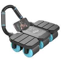 KALOAD 6 Wheel 8 Elbow Support Abdominal Trainer with Phone Holder Silent Sport Automatic Rebound Core Strength Roller F