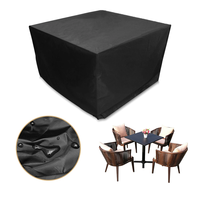 KING DO WAY 125*125*74CM Cube Garden Furniture Cover Rattan Table Set Cover 600D Heavy Duty Oxford Fabric Patio Set Cove