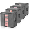 KING DO WAY 4Pcs Non-woven Fabric Clothes Storage Bag Foldable High Capacity Quilt Storage Bag Portable Storage Containe