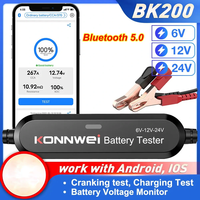 KONNWEI BK100 BK200 Bluetooth 5.0 Car Motorcycle Truck Battery Tester 6V/12V/24V Battery Analyzer 100-2000 CCA Charging