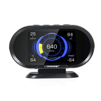 KONNWEI KW206 HUD OBD2 Car Diagnostic Scanner On-Board Computer Gauge DTC Engine Code Reader Voltage Test LCD Screen Bui
