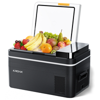 KROAK Compressor Coolbox Electric Car Refrigerator,  21L Portable Freezer Box Mini Refrigerator 12/24 V 230V for Camping, 