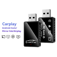 LAESD Q1BP 4-in-1 Wireless CarPlay Android Auto MirrorLink AirPIay Adapter Convert Wired to Wireless USB Plug and Play B