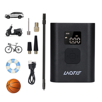 LAOTIE Q7 Mini Electric Bike Air Pump 150PSI 4000mAh Type-C Rechargeable LED Digital Gauge High Pressure Display Portabl