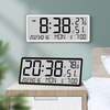 Large LCD Digital Wall Clock Temperature Humidity Display Alarm Clock Hanging/Desktop Digital Clock Plugged in Electroni