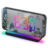 Large Screen Electronic LED Mirror Clock Colorful RGB Display Colorful Night Light Radio Projection Clock Led Electronic