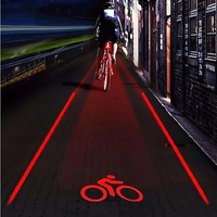 Laser Bike Light Rear Bike Tail Light Safety Light Mountain Bike MTB Bicycle Cycling Waterproof Adjustable Cool Quick Re