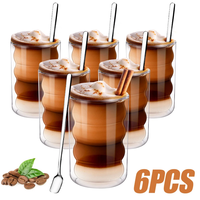Latte Macchiato Glasses Double-Walled 350 ml Set of 6 Thermal Glass Made of Borosilicate Glass,  Espresso Cups,  Coffee Cu