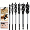 LAVIE 6PCS 6.35mm Shank Twist Bit Auger Drill Bits 4 Flutes Drilling Cut 10-20mm Cutting Diameter Carpenter Joiner Tool