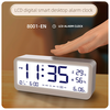 LCD Smart Digital Alarm Clock with Large Display Thermometer Hygrometer Anti-Slip Bottom with Night Light Battery Operat