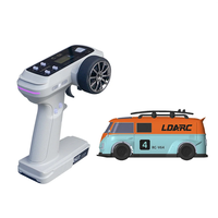 LDARC V64 1/64 2.4G RWD RC Car Mini Drift Flat On-Road LED Lights LC01 Chassis Micro Van Vehicles Models Full Proportion