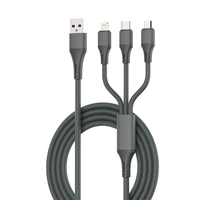 LDNIO LC97u 100W USB-A to iP/Micro/USB-C Cable Fast Charging Data Transmission Copper Core Line 1.2M Long for iPhone 16