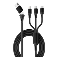 LDNIO LC97uc 100W USB-A/Type-C to Type-Cx2/iP Cable PD QC3.0 Fast Charging Data Transmission Copper Core Line 1.2M Long