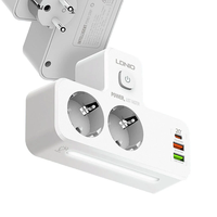 LDNIO SE2337 20W 5-Port USB PD Charger with 2 EU Outputs+2USB-A+USB-C PD QC3.0 Fast Charging Wall Charger Adapter EU Plu