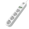 LDNIO SE4432 2500W Power Strip with 4 Outlets+4 USB-A Extension Socket EU Plug 10A for Phone Tablet Home Appliances